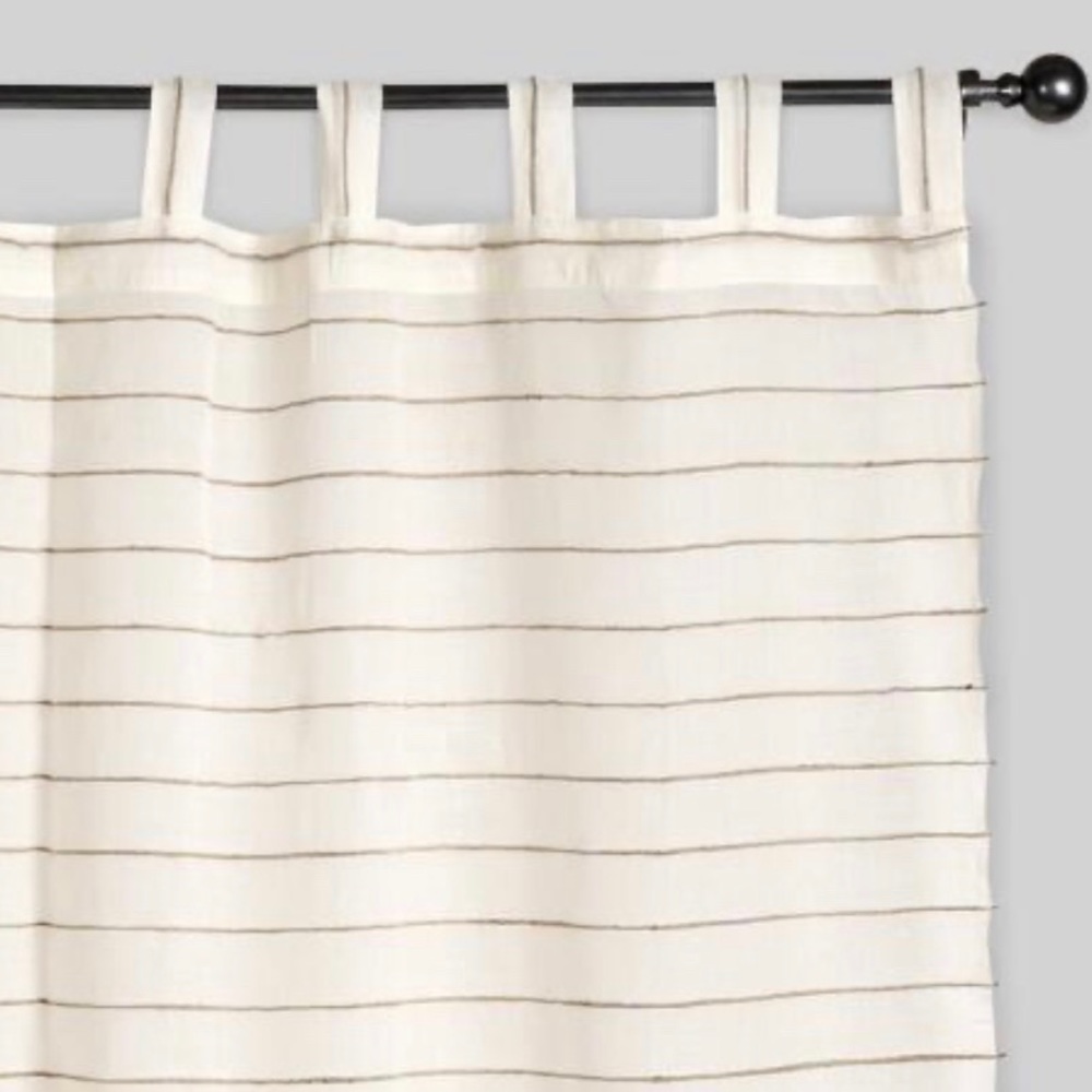 Sahaj Window Curtain in Ivory with Jute Stripe (World Market)- brand new - Picture 2 of 3